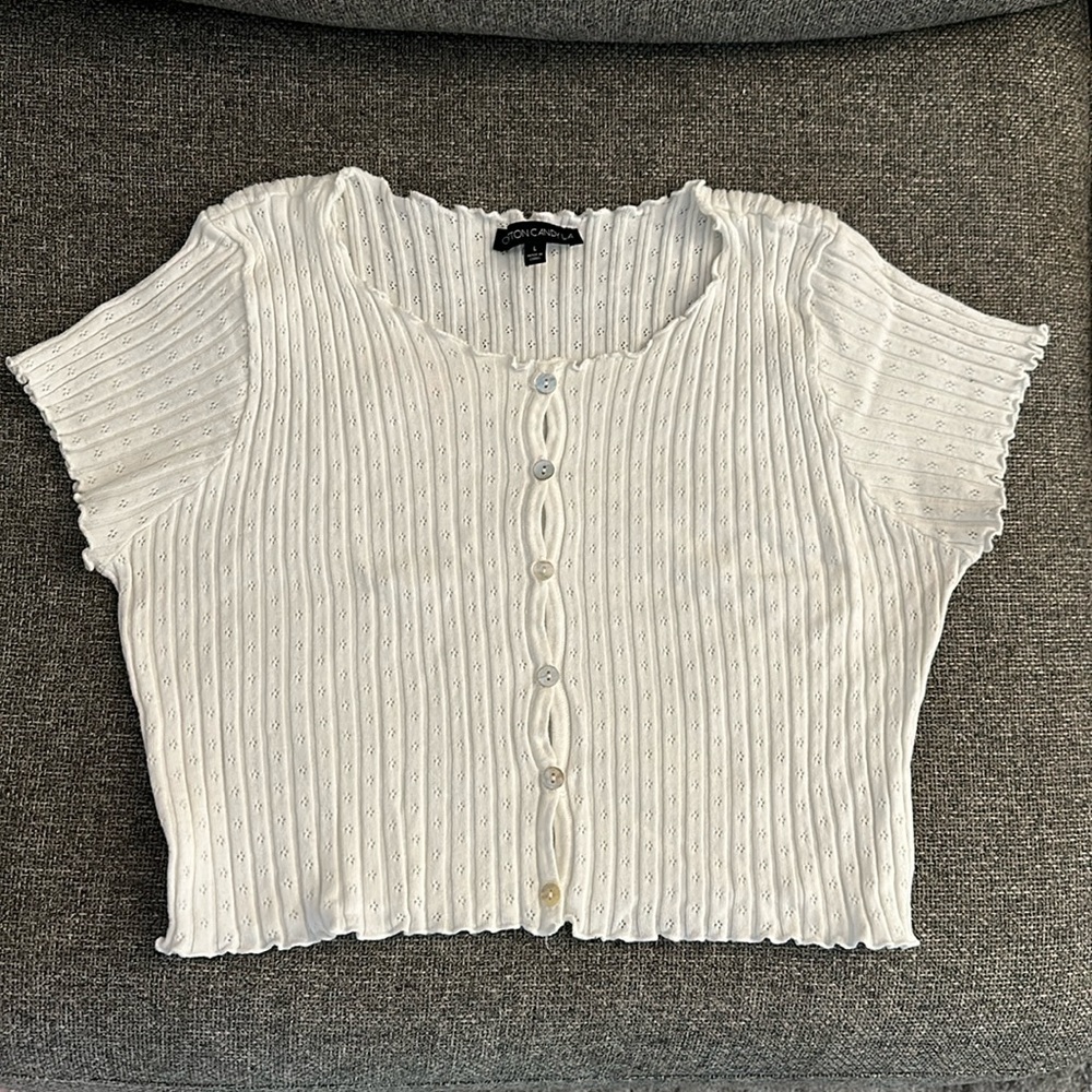 Cotton Candy LA ribbed knit crop top size L